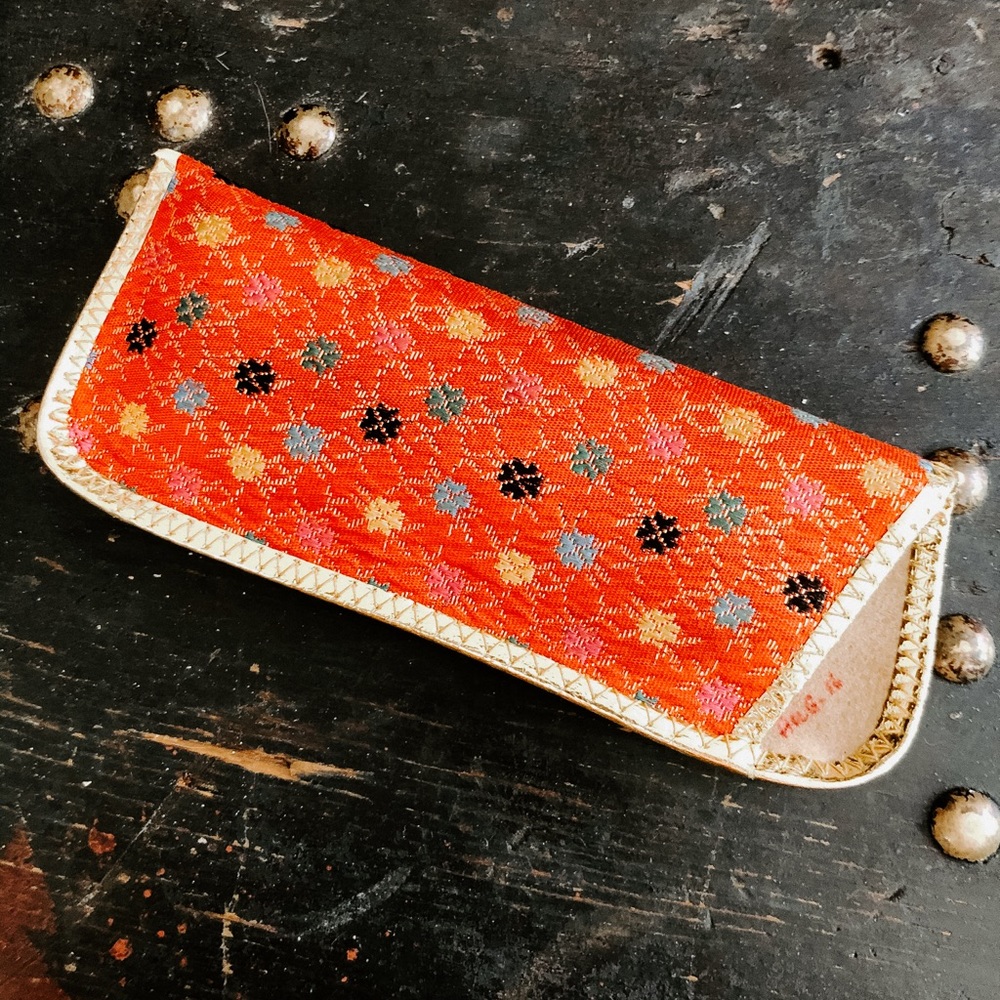 Vintage embroidered glasses case